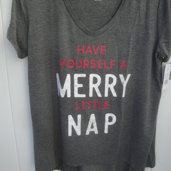NEW Grayson Threads Sleepwear Top "Have Yourself a Merry Little Nap" Gray" L - Picture 2 of 4